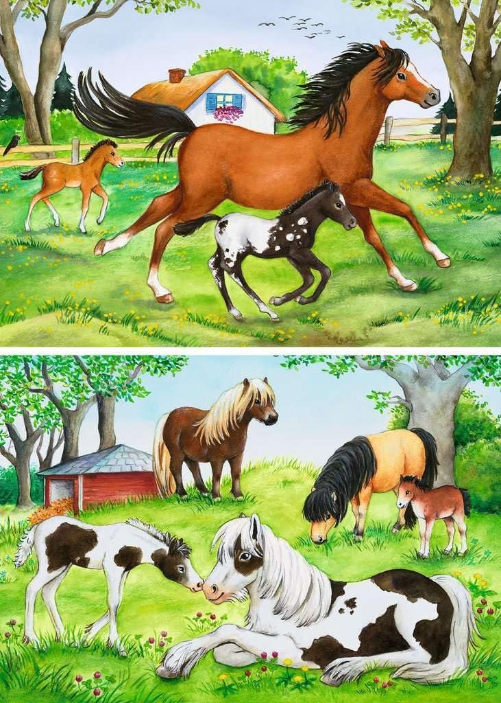 Дитячий пазл Ravensburger 08882 World of Horses 2 x 24 елементи, фото №2