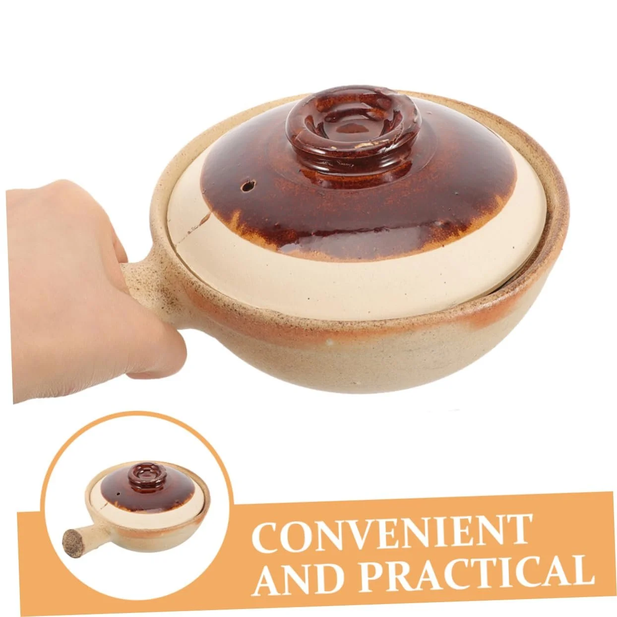 Кастрюля керамическая GLEAVI с крышкой Термостойкая, фото №9