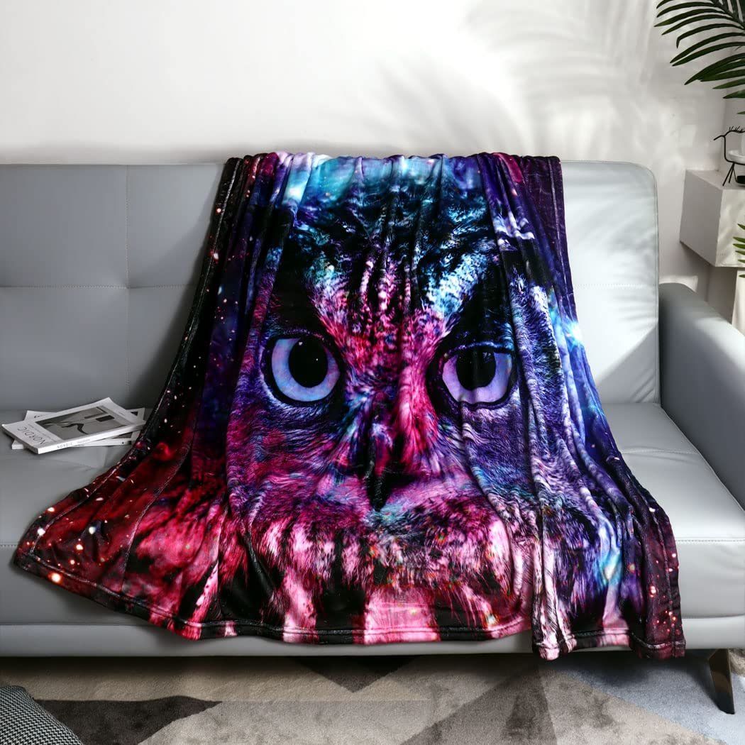 Покривало Violetpos Фланель М'яка Тепла Зручна Флісова Для дивану Сова Місяць Фіолетова Галактика Всесвіт Тварина 150 x 200 см, фото №3 Покривало Violetpos Фланель М'яка Тепла Зручна Флісова Для дивану Сова Місяць Фіолетова Галактика Всесвіт Тварина 150 x 200 см, фото №3