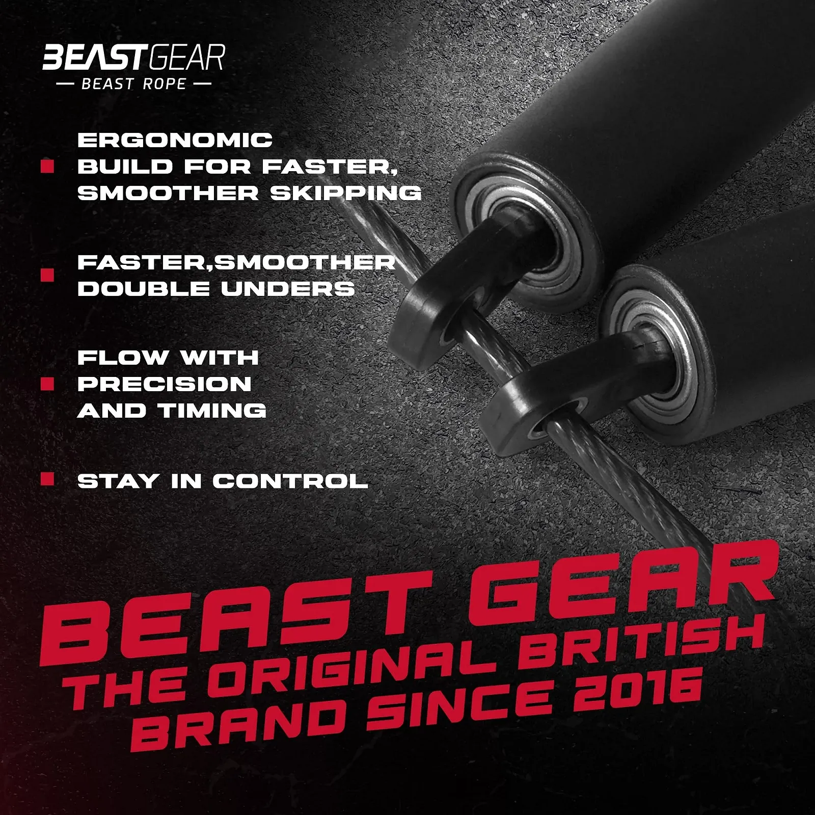 Скакалка Beast Gear Beast Rope Сталева Швидкісна Регульована, фото №4 Скакалка Beast Gear Beast Rope Сталева Швидкісна Регульована, фото №4