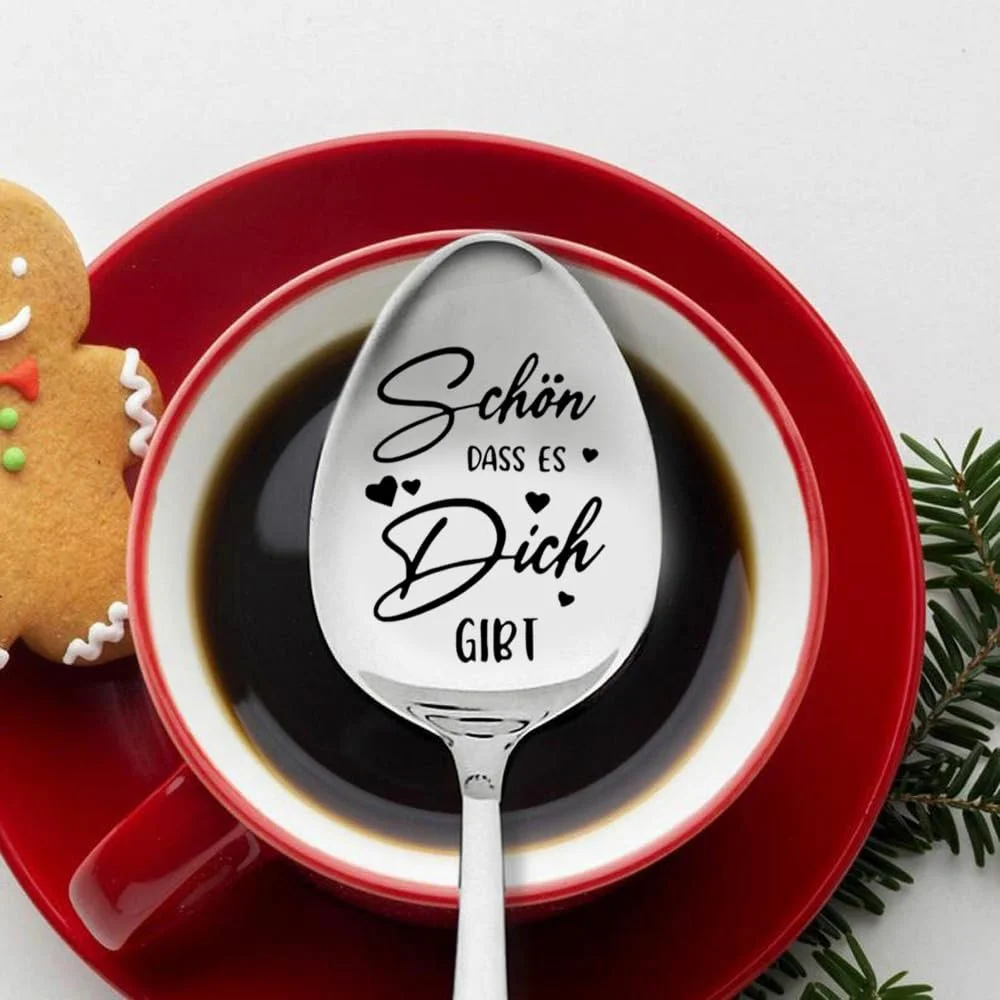 Набір з 2 кавових ложок з гравіюванням 19 см, фото №3