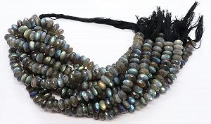 Натуральный лабрадорит рондель граненые бусины 11-12 мм, нить длиной 25 см бусины из драгоценных камней для ожерелья, браслета - Фото 1