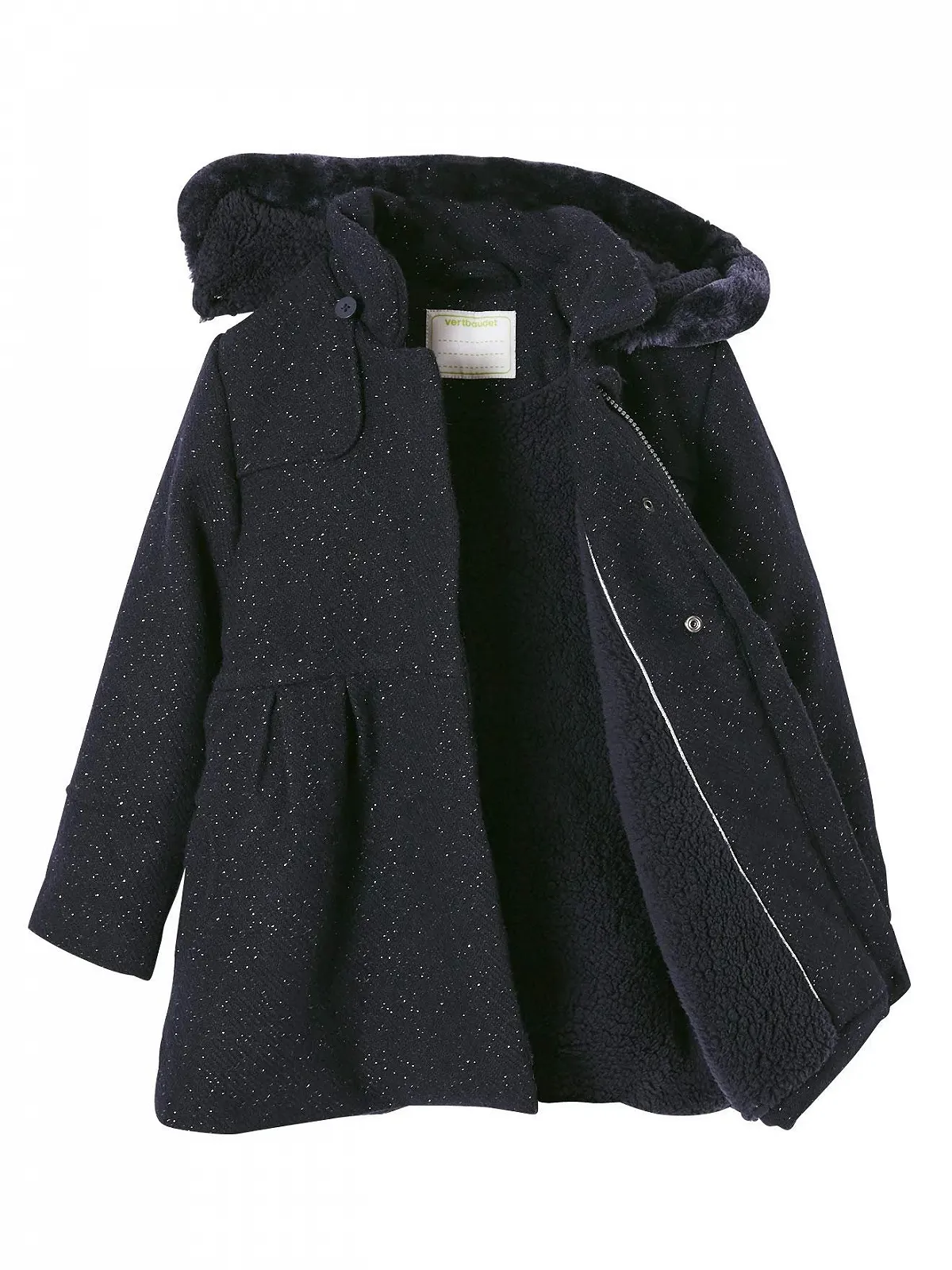 Зимнее пальто для девочек Vertbaudet из шерсти, фото №3 Зимнее пальто для девочек Vertbaudet из шерсти, фото №3