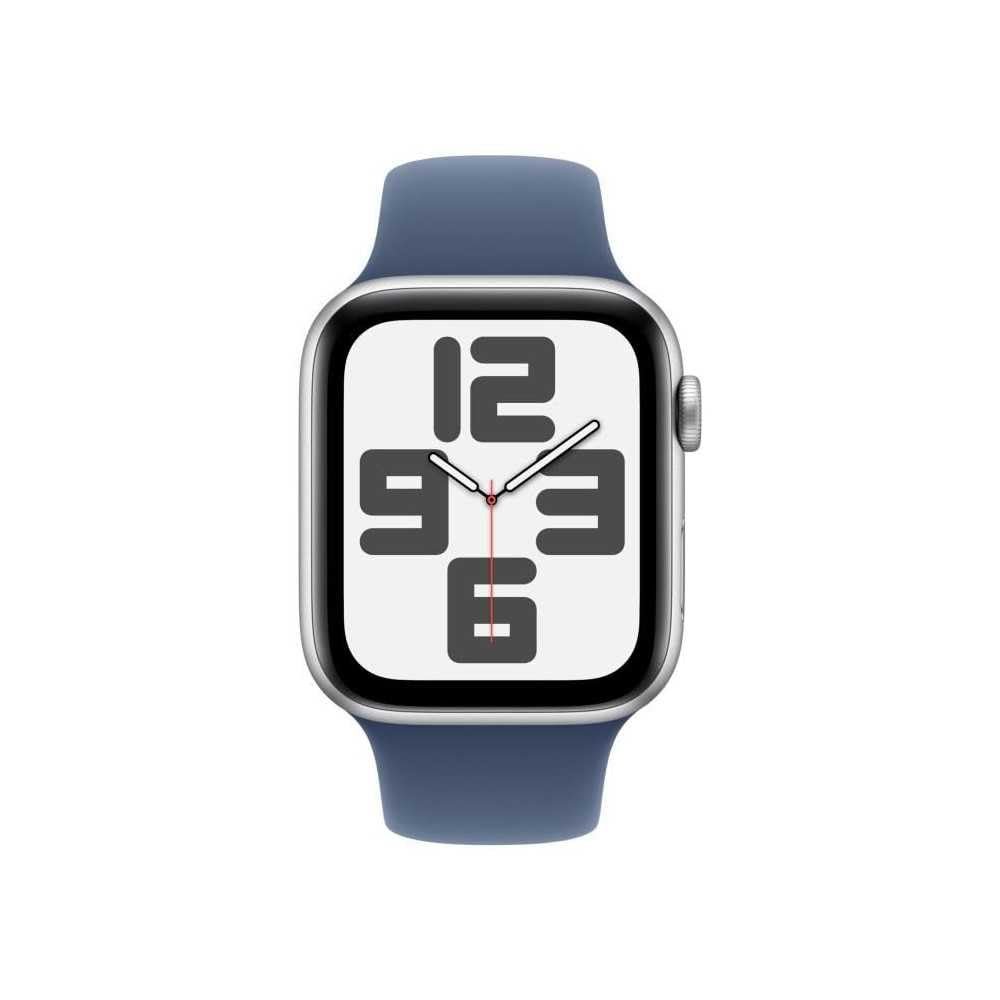 Смарт-годинник Apple Watch SE (2nd Generation) GPS 44мм, алюмінієвий корпус, сріблястий, спортивний ремінець "Денім" (S/M), фото №2