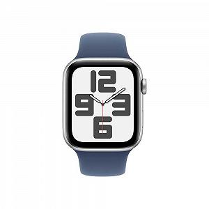 Смарт-годинник Apple Watch SE (2nd Generation) GPS 44мм, алюмінієвий корпус, сріблястий, спортивний ремінець "Денім" (S/M) synthetic.ua - Фото 1