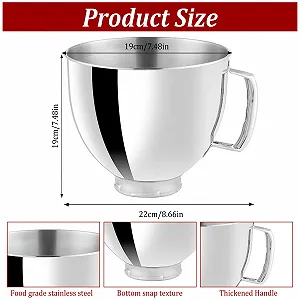 Миска для смешивания KitchenAid Classic Artisan 5 QT нержавеющая сталь с ручкой synthetic.ua - Фото 1