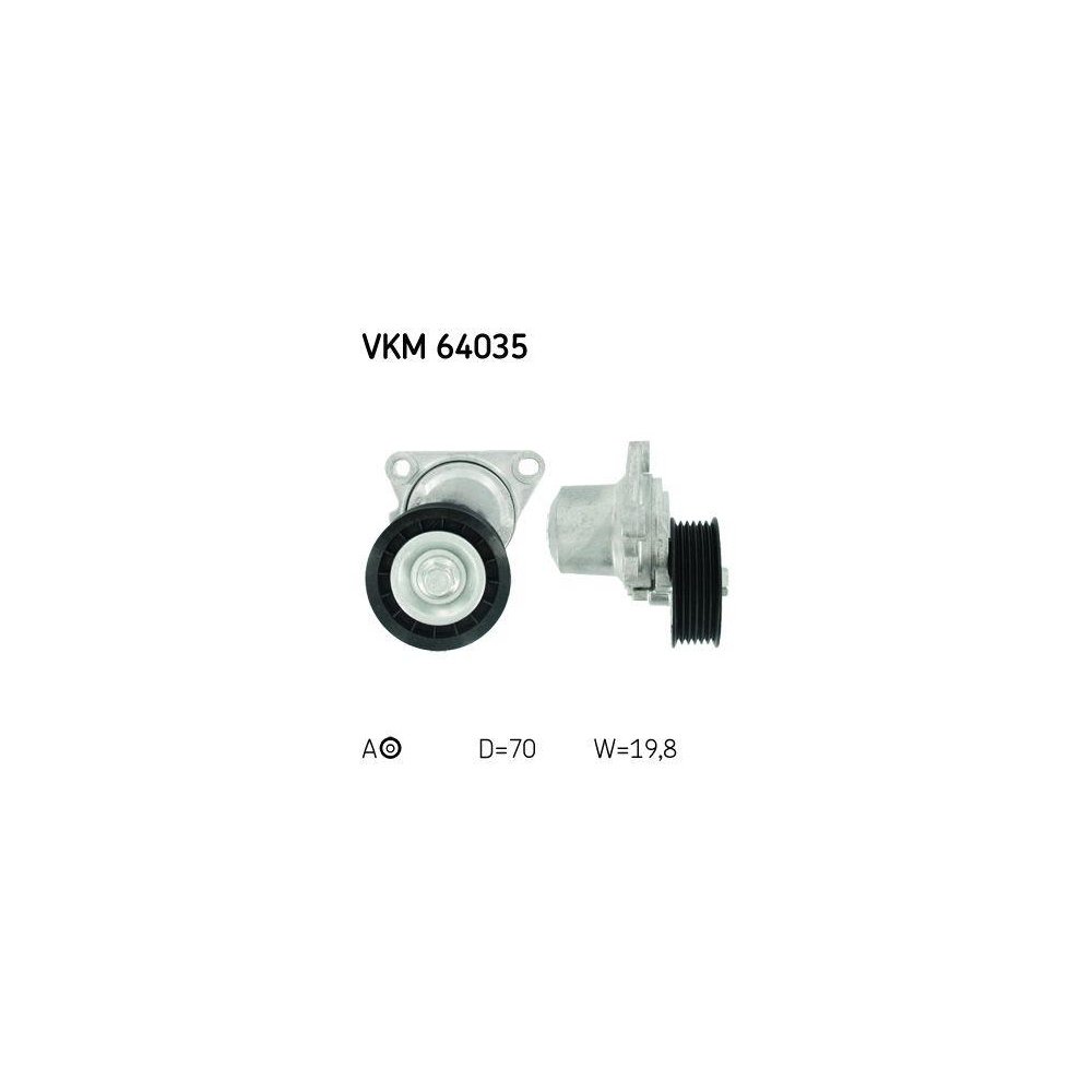 Натягувач поліклинового ременя SKF VKM 64035 для FORD MAZDA знизу зліва по центру, фото №1