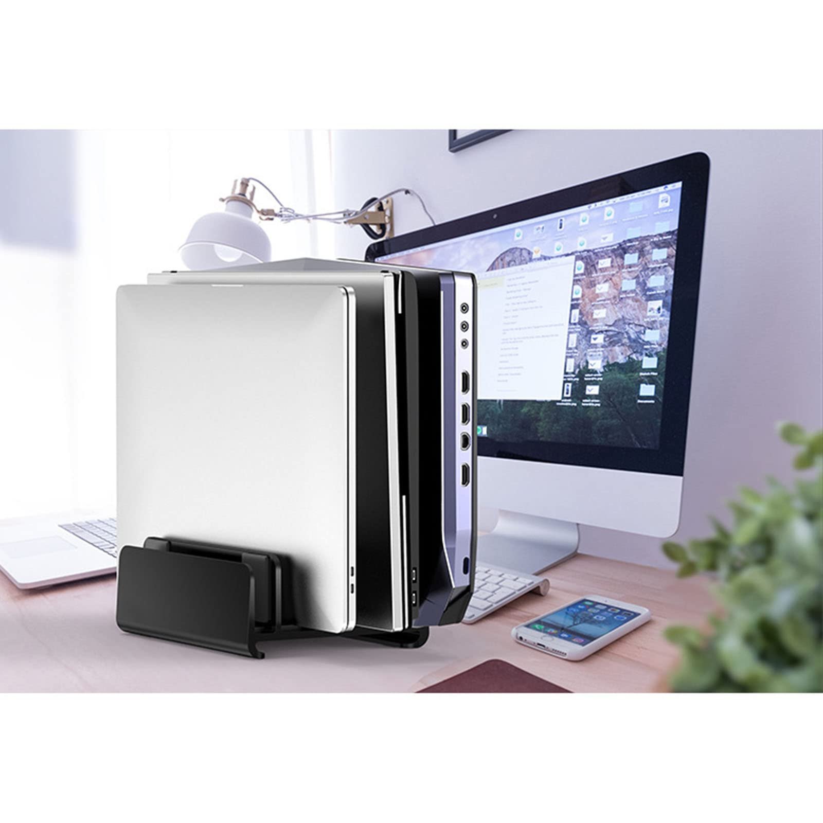 Вертикальная Подставка для ноутбука Алюминиевая регулируемая 4 слота, фото №3