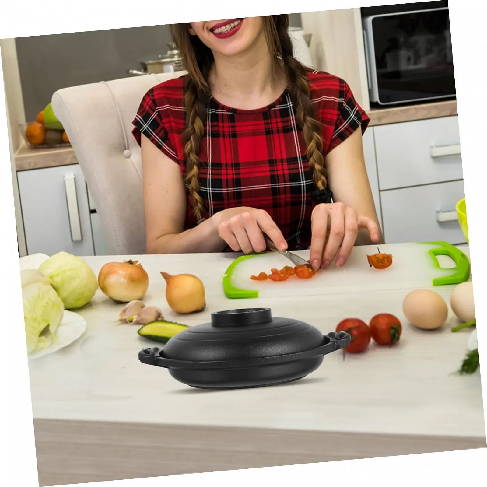 Гусятниця для запікання керамічна антипригарна з плоским дном для швидкого та рівномірного нагрівання, фото №3