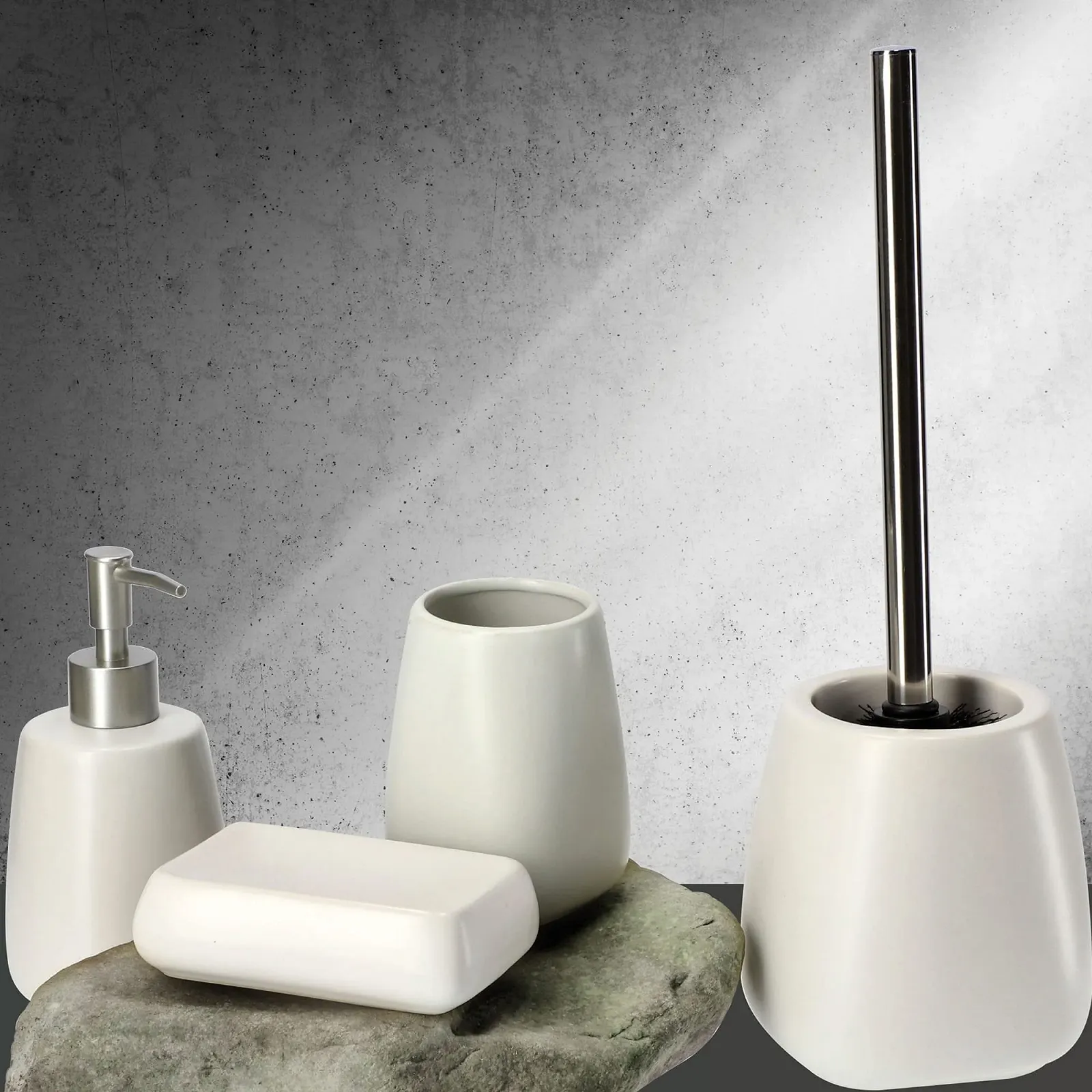 Набор аксессуаров для ванной комнаты KADAX 2 шт. Стакан и Диспенсер белый, фото №8 Набор аксессуаров для ванной комнаты KADAX 2 шт. Стакан и Диспенсер белый, фото №8