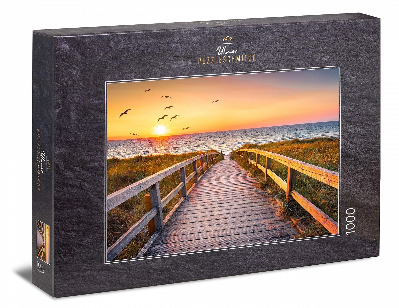 Пазл Ulmer Puzzleschmiede Classic Evening Hour on Sylt 1000 деталей Закат на пляже острова Зюльт, фото №1