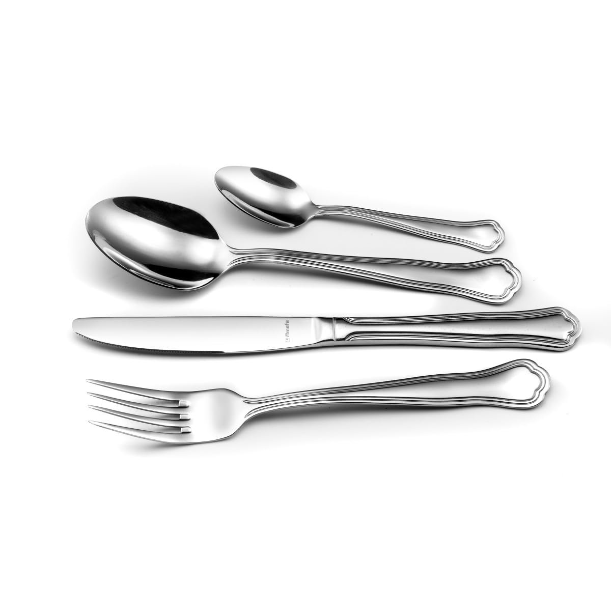 Набор столовых приборов Amefa Contour Urfe Classic с тонкой декоративной линией, на 6 персон, полированная нержавеющая сталь, 24 предмета, фото №2 Набор столовых приборов Amefa Contour Urfe Classic с тонкой декоративной линией, на 6 персон, полированная нержавеющая сталь, 24 предмета, фото №2