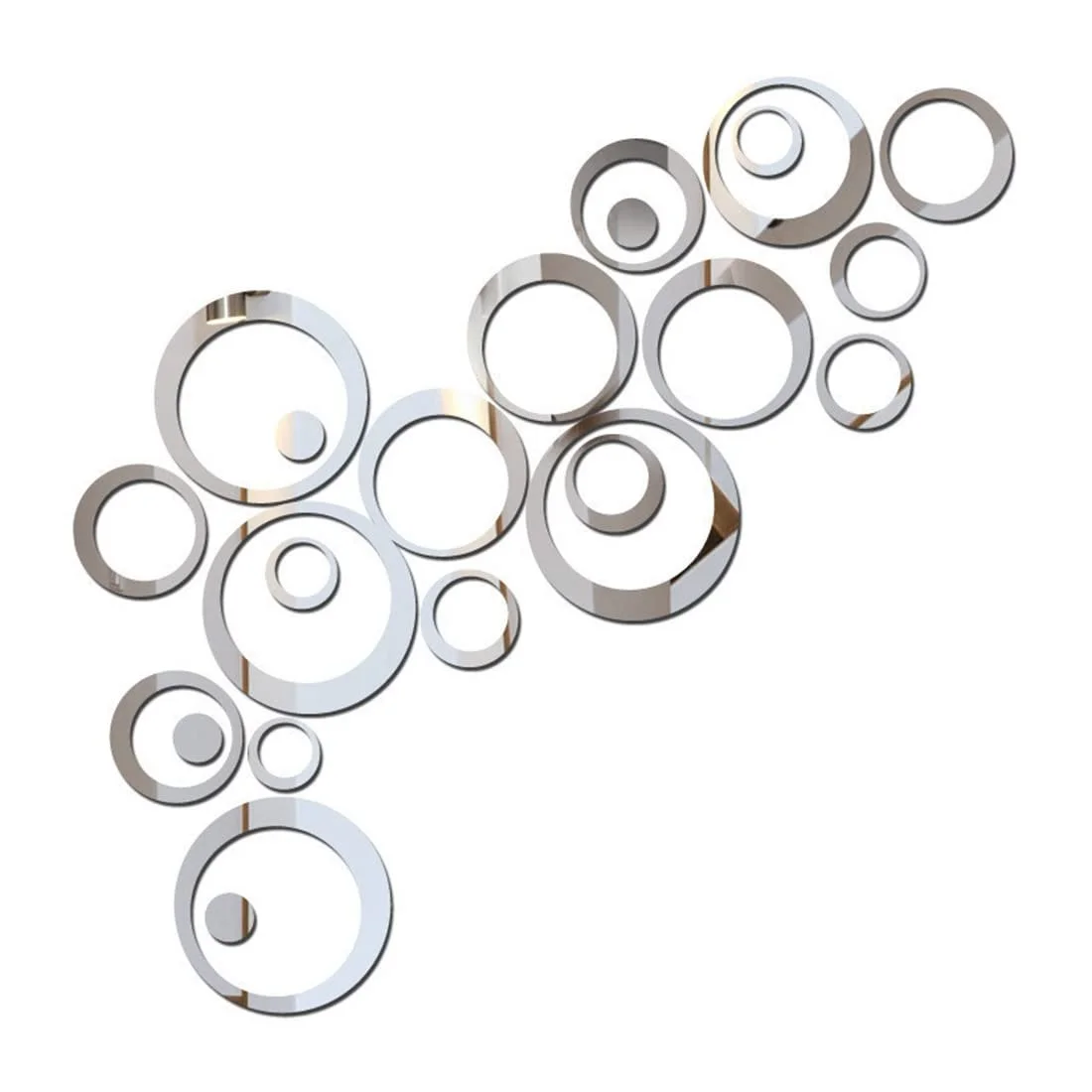 Наклейка на стіну Mirror Circles дзеркальна самоклейна 24 шт., фото №1