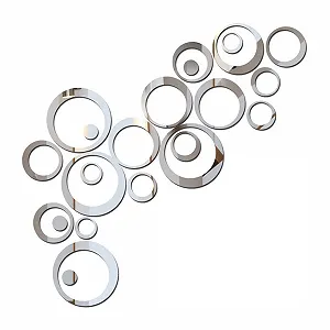 Наклейка на стіну Mirror Circles дзеркальна самоклейна 24 шт. - Фото 1