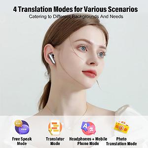 Навушники-перекладачі AI, 3-в-1 для голосового перекладу 164 мовами з додатком, Bluetooth 5.3 synthetic.ua - Фото 1