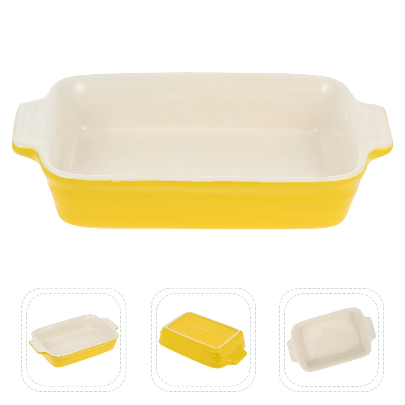 Форма для запікання керамічна прямокутна термостійка з двома ручками, фото №3