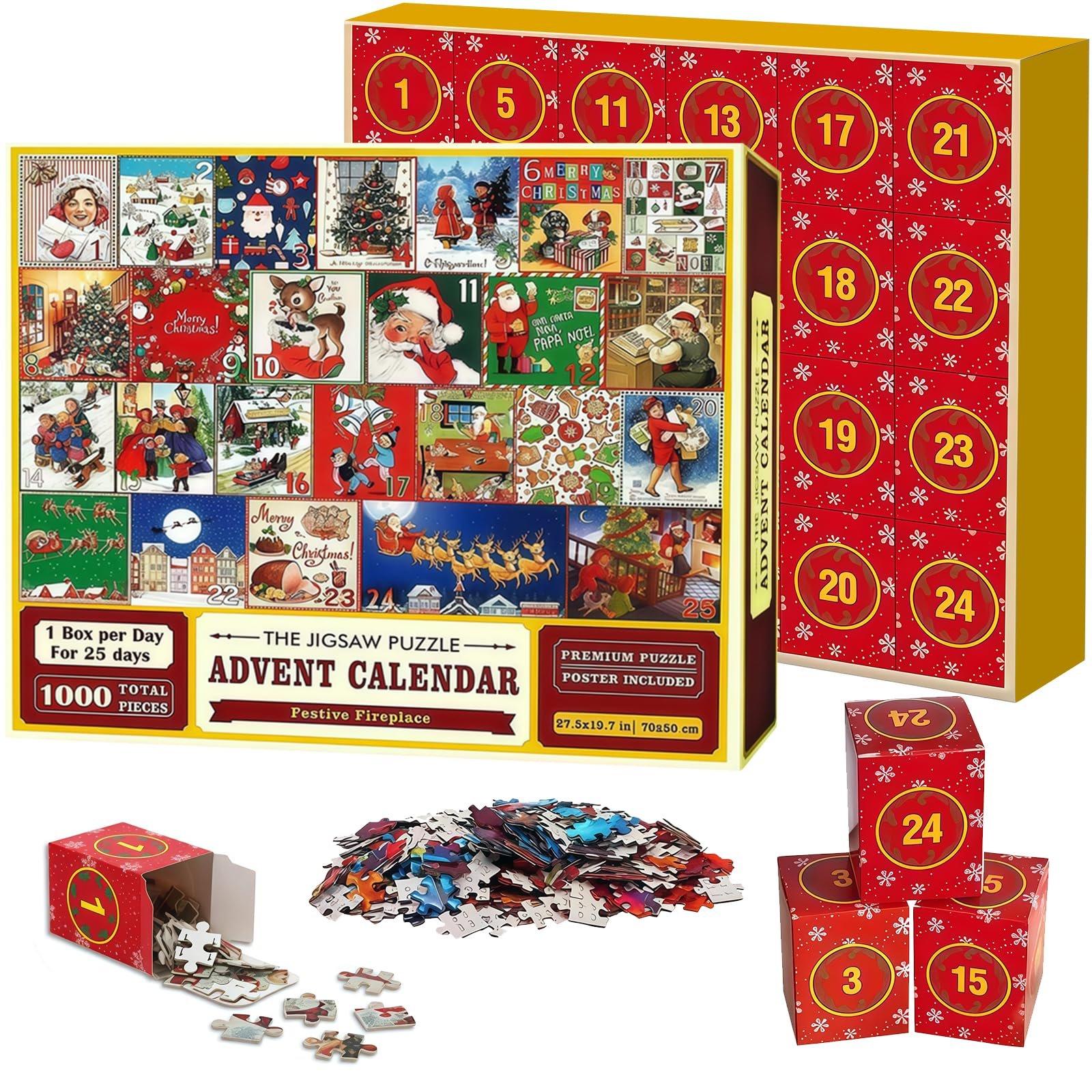 Пазл ChaneeHann Рождественский 25 тем 1000 деталей 68 x 48 см, фото №1