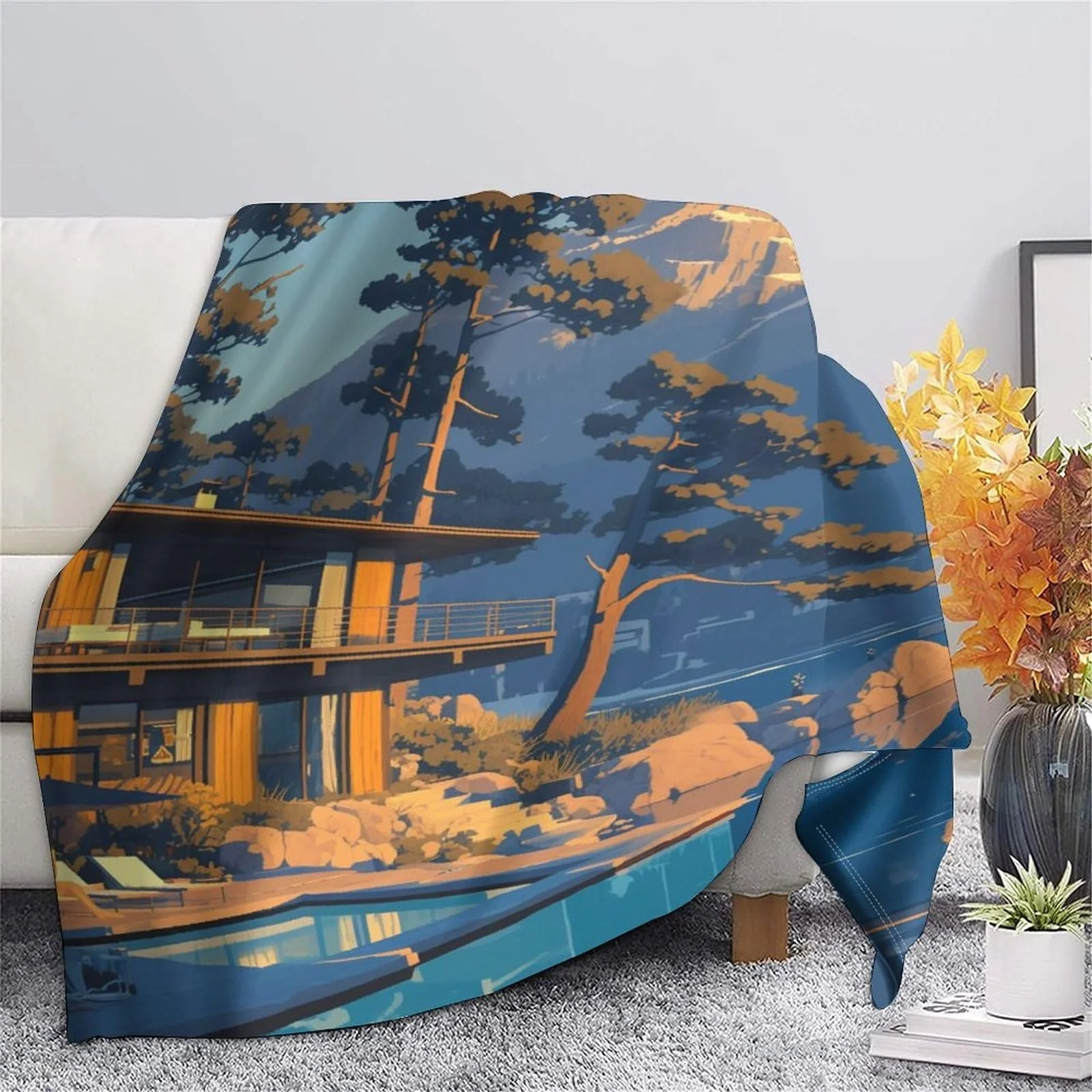 Покривало Silent Cottage М'яка, тепла, затишна фланелева флісова Покривало для дивана 3D друк Розмір 180 x 200 см, фото №6