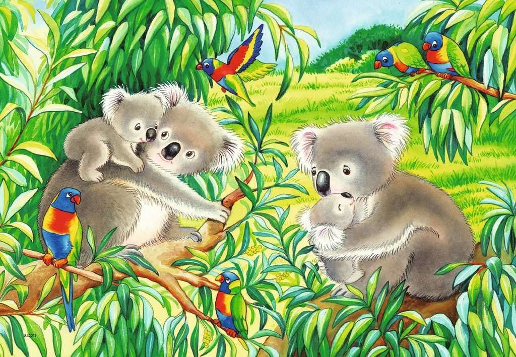 Дитячий пазл Ravensburger 07820 Cute Koalas and Pandas 2 x 24 деталі, фото №2
