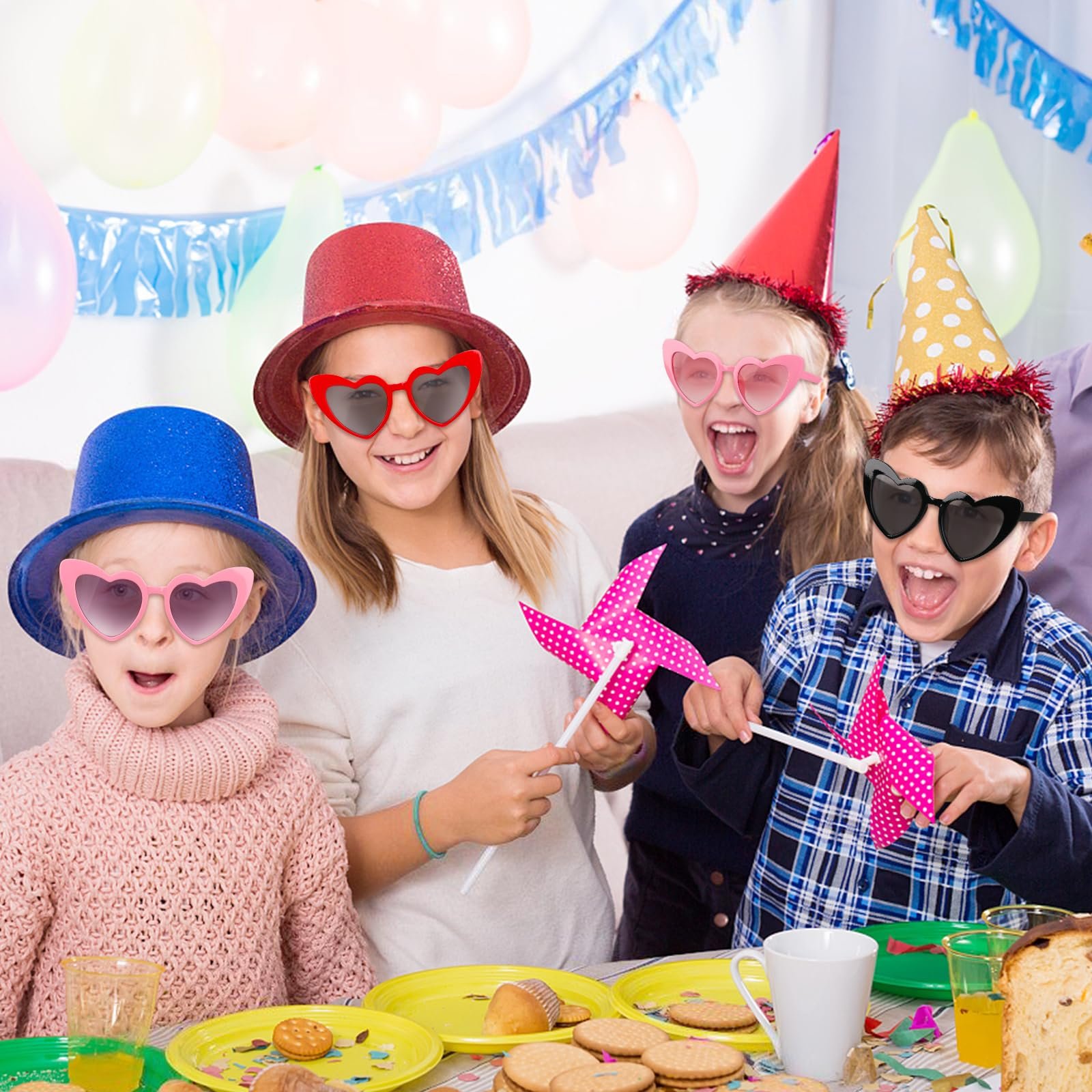 Сонцезахисні окуляри Серце Hxezoc, набір 6 штук, фото №3