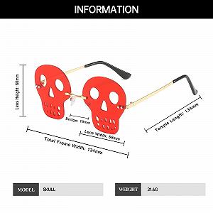 Сонцезахисні окуляри YAMEIZE Без оправи Череп Жіночі Вінтажні Металеві synthetic.ua - Фото 1