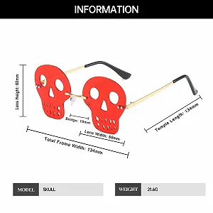 Сонцезахисні окуляри YAMEIZE Без оправи Череп Жіночі Вінтажні Металеві synthetic.ua - Фото 1
