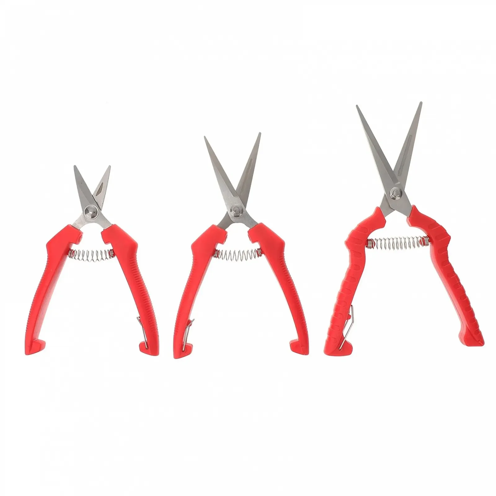Набір садових секаторів Happyyami 3 шт. нержавіюча сталь Red, фото №1