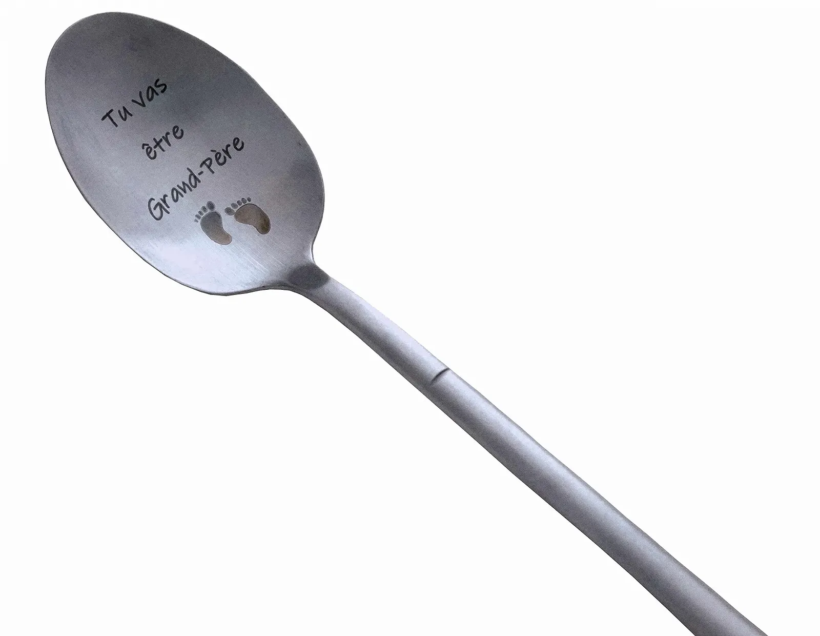 Ложка Дідусю про вагітність "Tu Vas Be Papi" Оригінальний персоналізований подарунок для майбутнього дідуся, фото №1