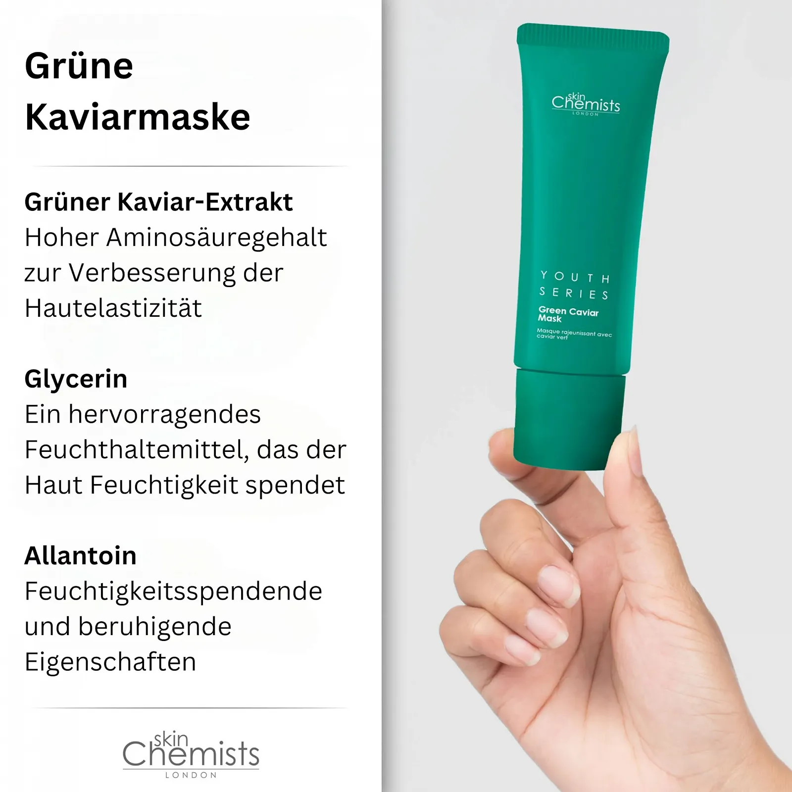 Маска для обличчя Skin Chemists Youth Series Green Caviar Extract & Bakuchiol 50 мл, фото №3