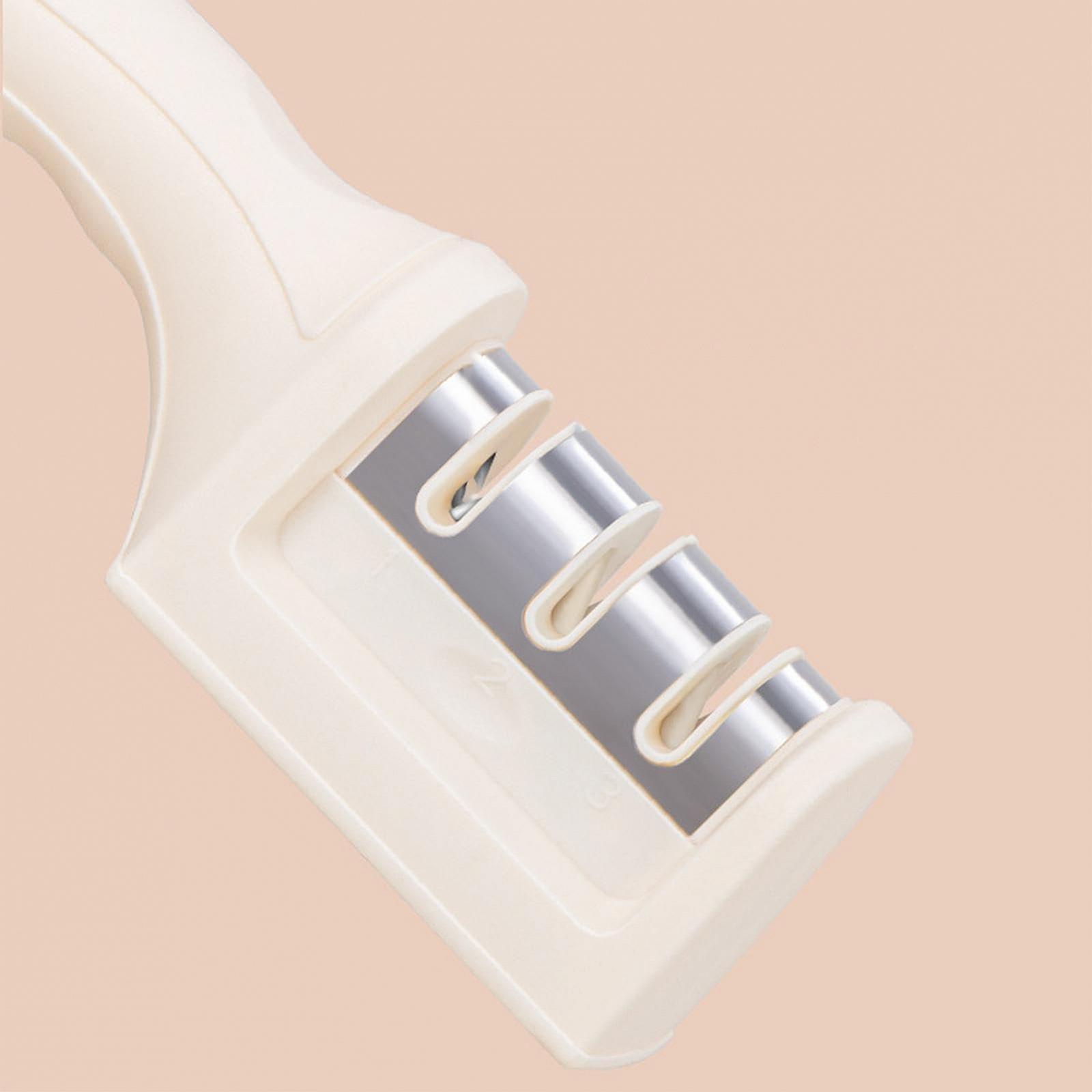 Точилка для ножниц HJZZQH 3-ступенчатая, нескользящее основание, для заточки и полировки кухонных ножей, фото №8