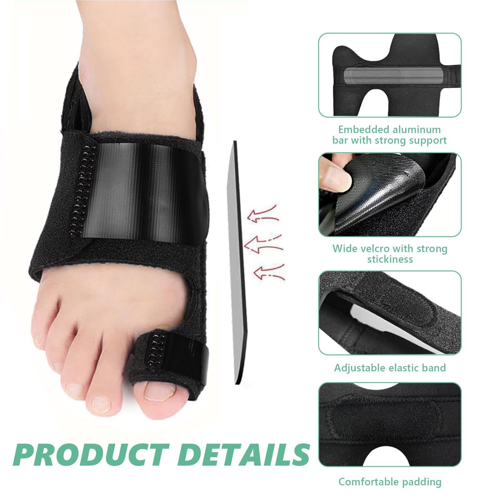 Шина для корекції Hallux Valgus, пов'язка Hallux Valgus для чоловіків і жінок, фото №4