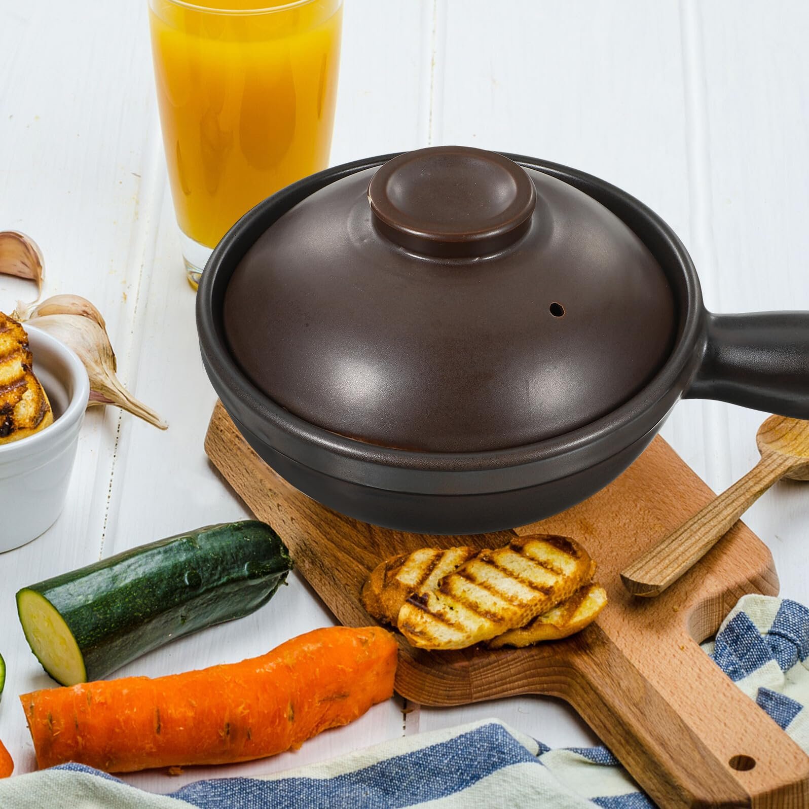 Кастрюля Gadpiparty керамическая с крышкой и ручкой термостойкая, фото №6