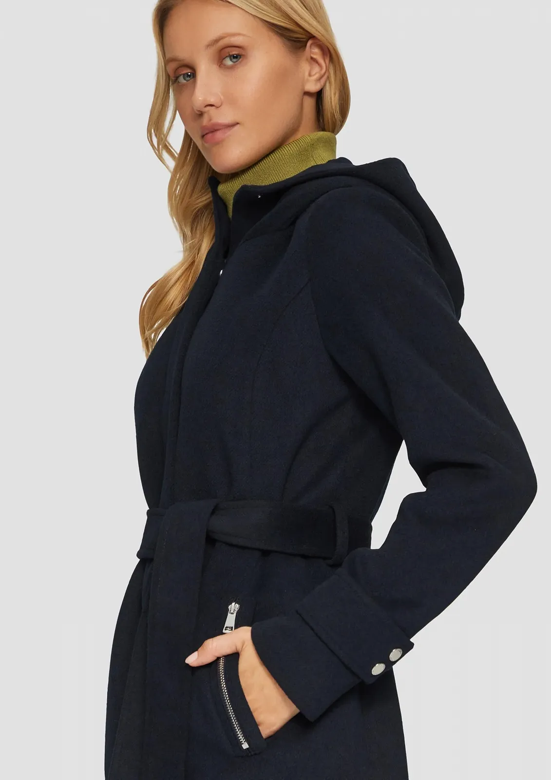 Пальто s.Oliver из короткой шерсти с поясом, фото №2