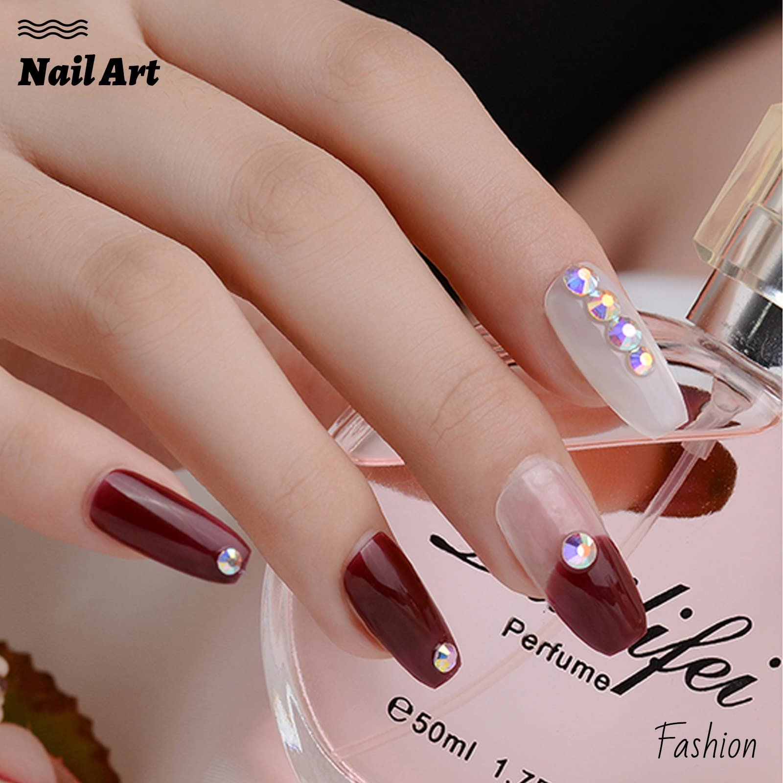 Стразы для ногтей Crystal Gems Flat Back SS4 6 8 10 12 16 Round Glitter Diamonds 3D, фото №5