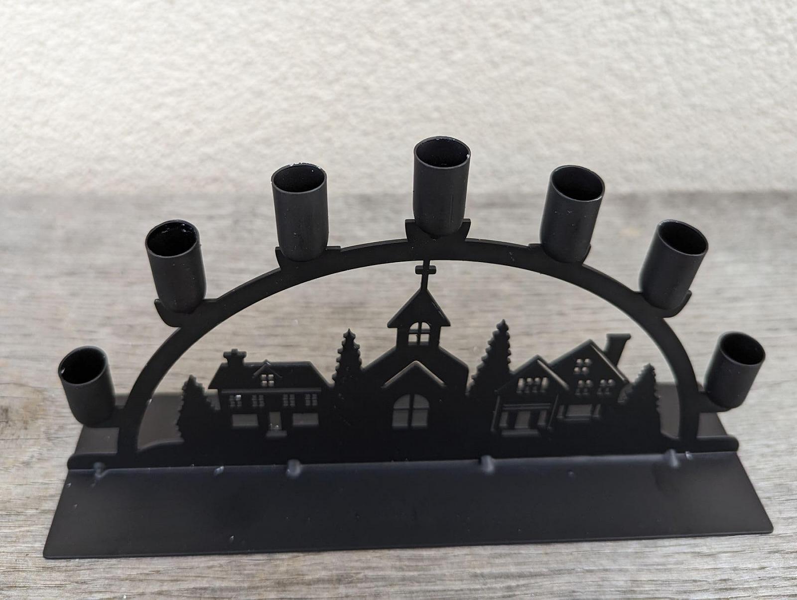 Подсвечник Light Arch Christmas Village Candle Holder Swag Arch Christmas Черный, фото №2
