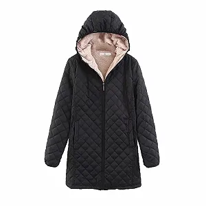 Женская куртка SRZYMJ с капюшоном на молнии - Фото 1