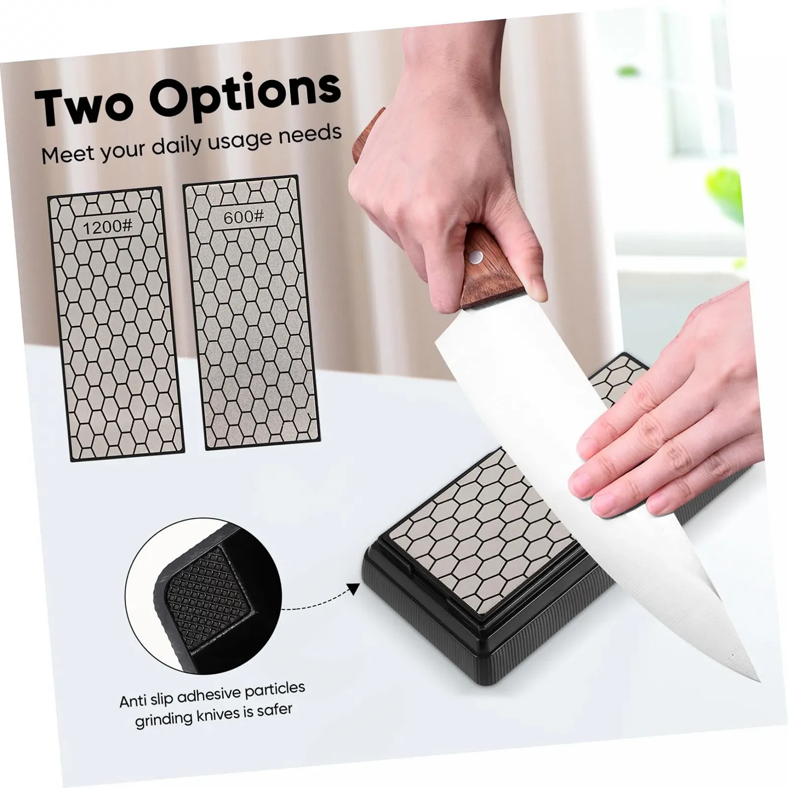 Точилка для ножей Holibanna двухсторонняя алмазная нескользящая, фото №5