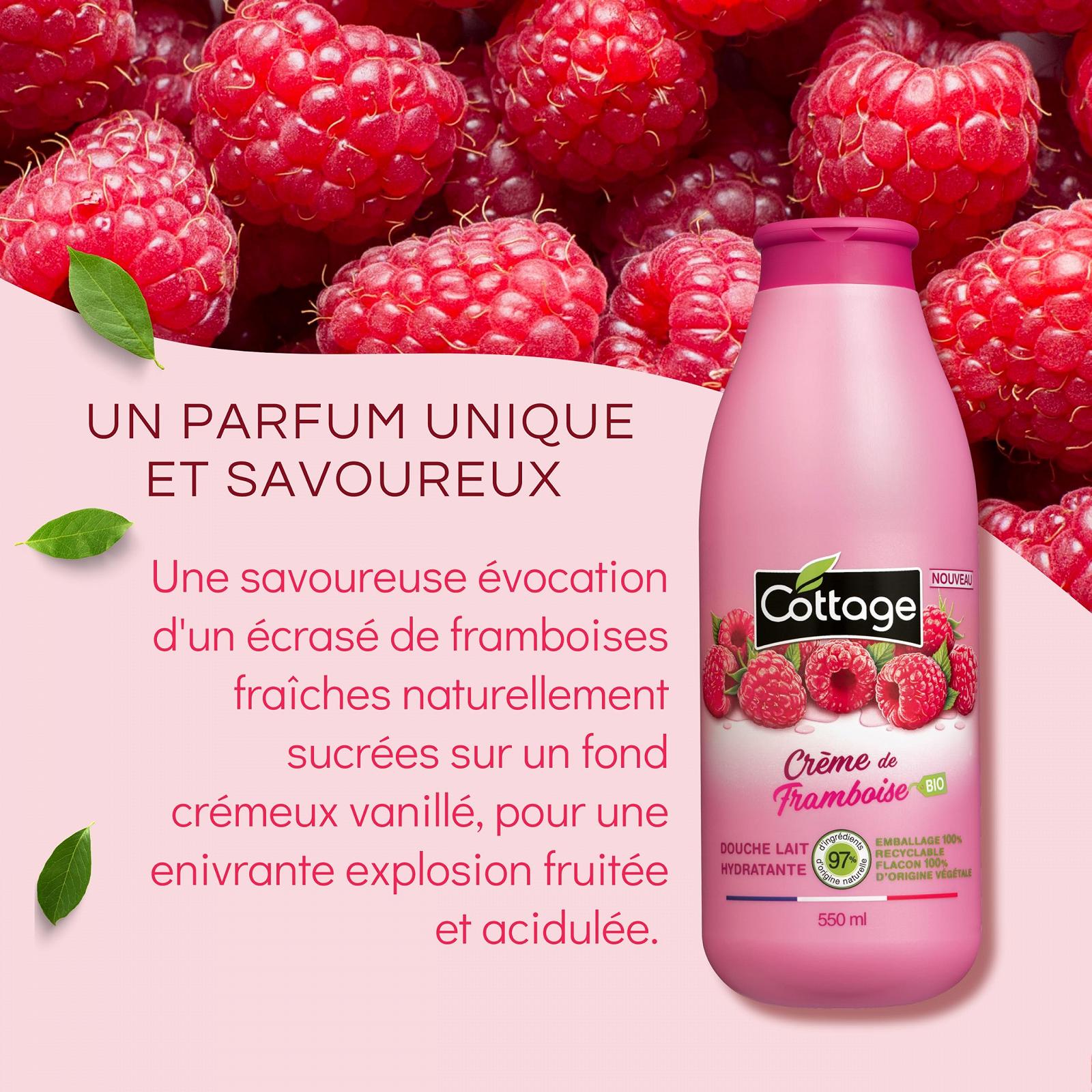 Гель для душа Cottage Moisturising Milk Органическая малина 550 мл, фото №3