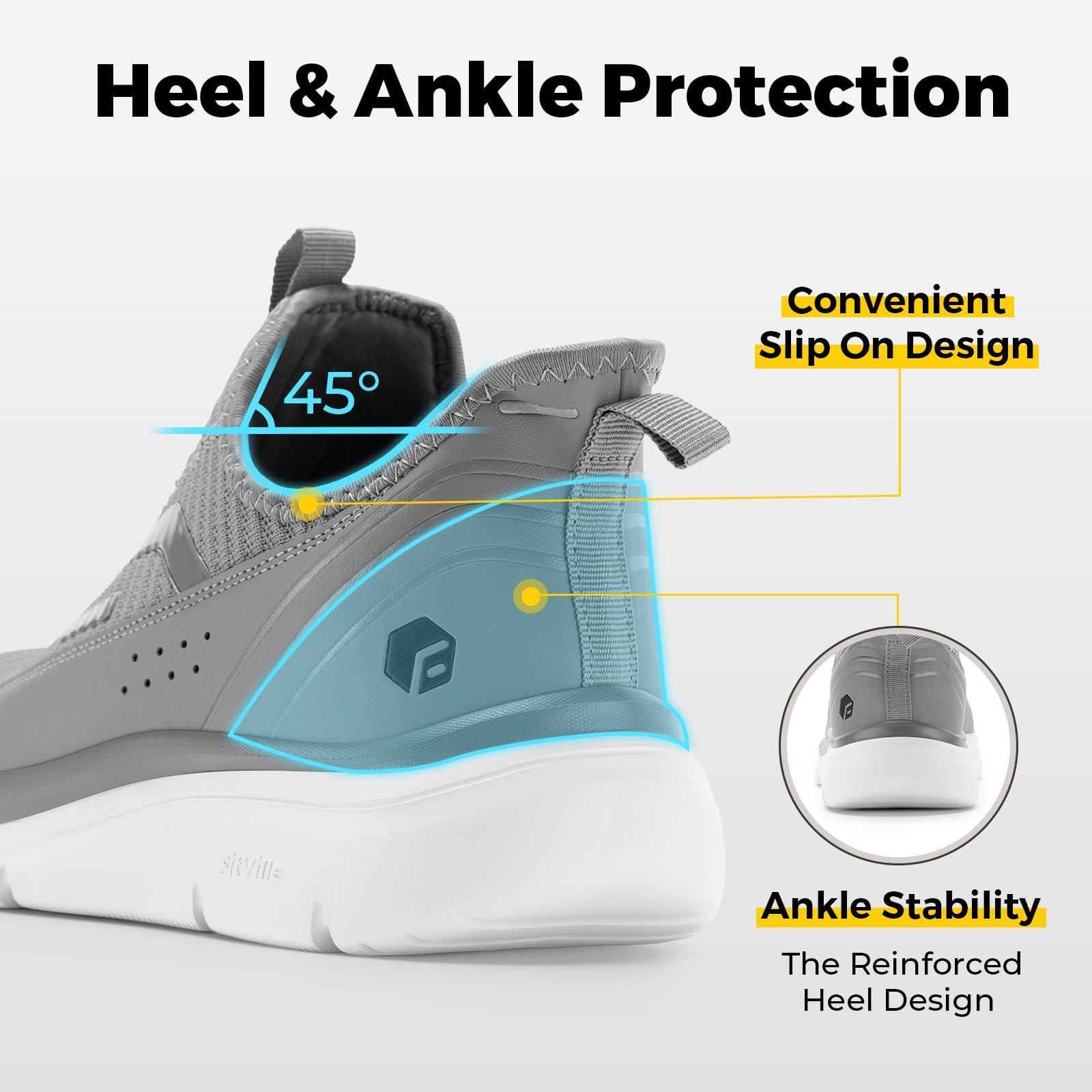 Кроссовки FitVille StepEase Мужские Очень Широкие Слипоны для Ходьбы V2 Спортивные Легкие, фото №6