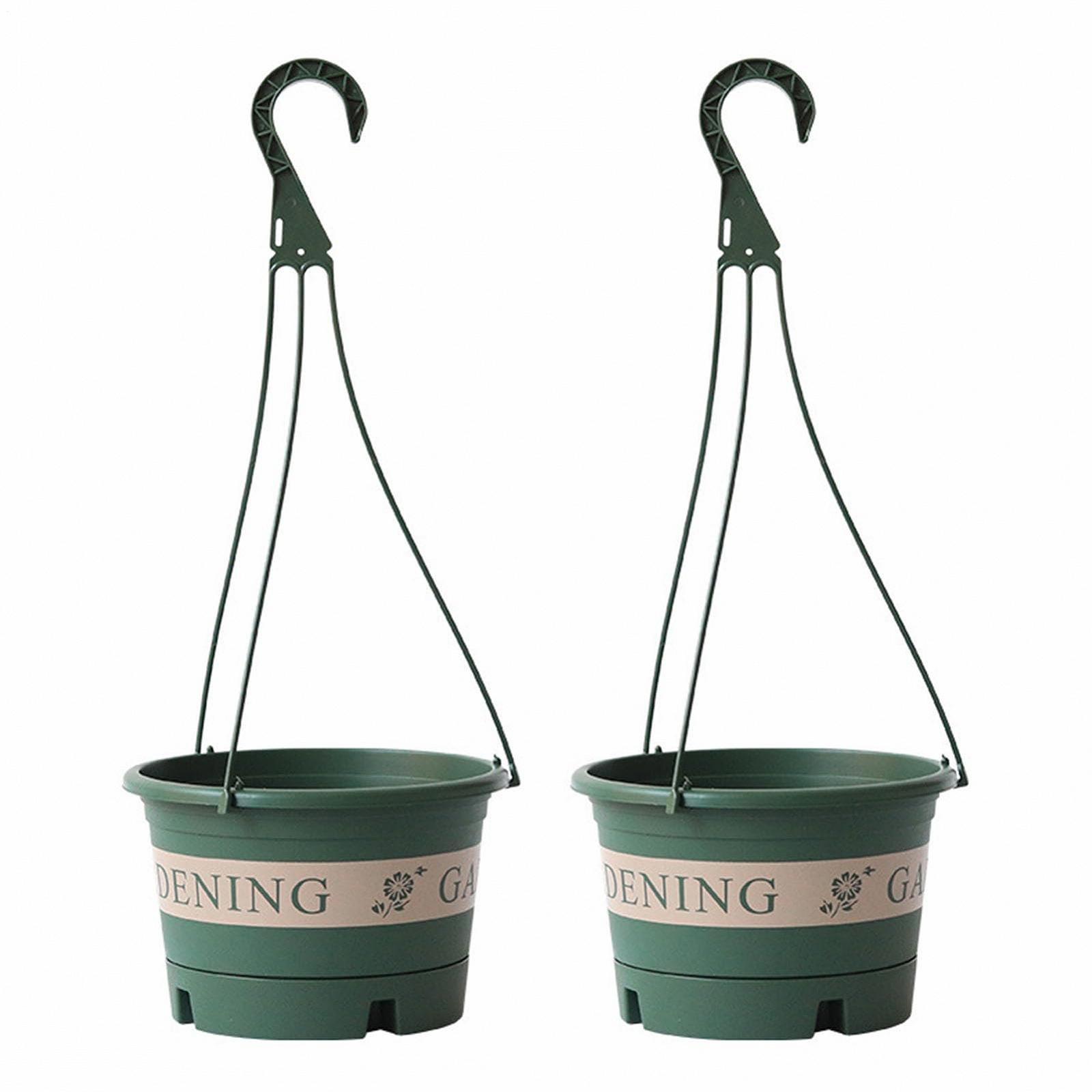 Подвесные цветочные горшки для балкона и сада пластиковые с крючками 1,7 л, фото №1