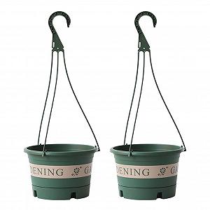 Подвесные цветочные горшки для балкона и сада пластиковые с крючками 1,7 л - Фото 1