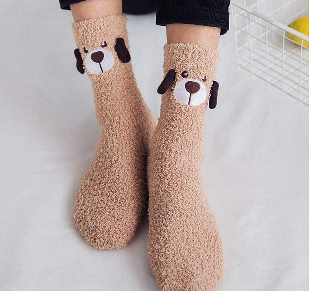 Носки YSense Snug Cuddly Женские Пушистые Зимние Носки Женские Домашние Носки Милый Подарок для Девочек Рождественские Носки Подарок на День рождения Многоразовые, фото №6