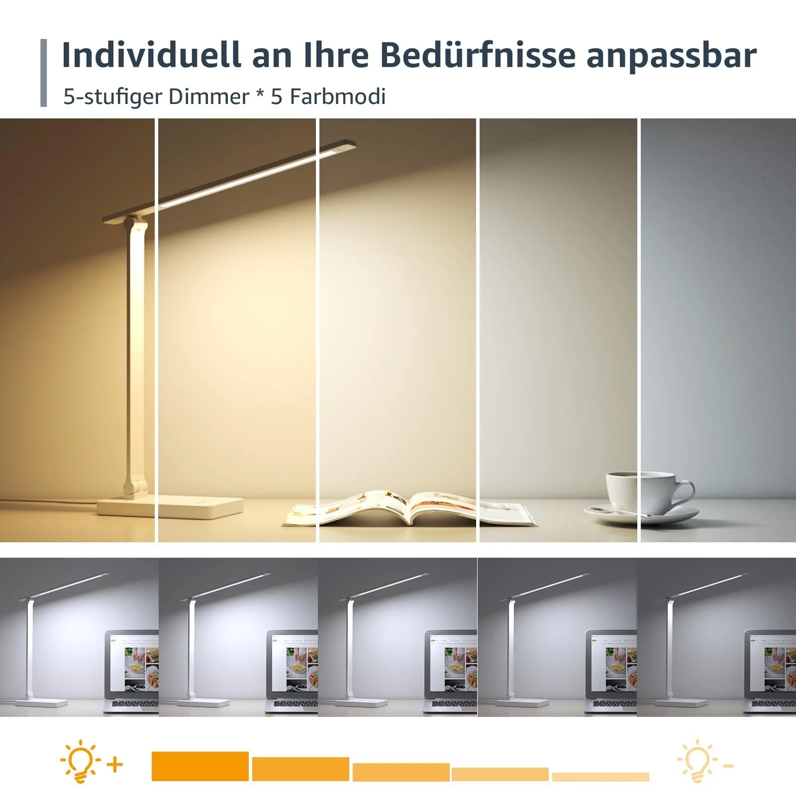 Настільна лампа Lepro LED 800 лм 3 кольори 5 рівнів яскравості Білий, фото №2