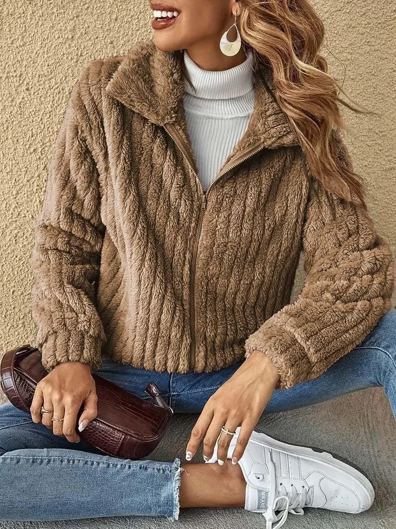 Жіноча куртка HUXRAKV Осінь-Зима Тепла, фото №4