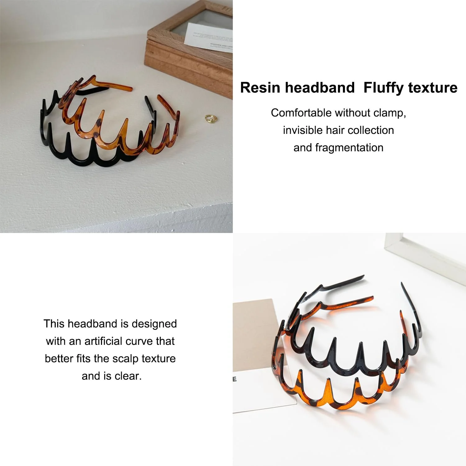 Набір обручів на голову зигзаг 4 шт, фото №6