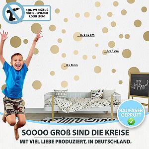 Наклейки на стену ELES VIDA Dots 100 шт. Золотистые круги для детской комнаты synthetic.ua - Фото 1