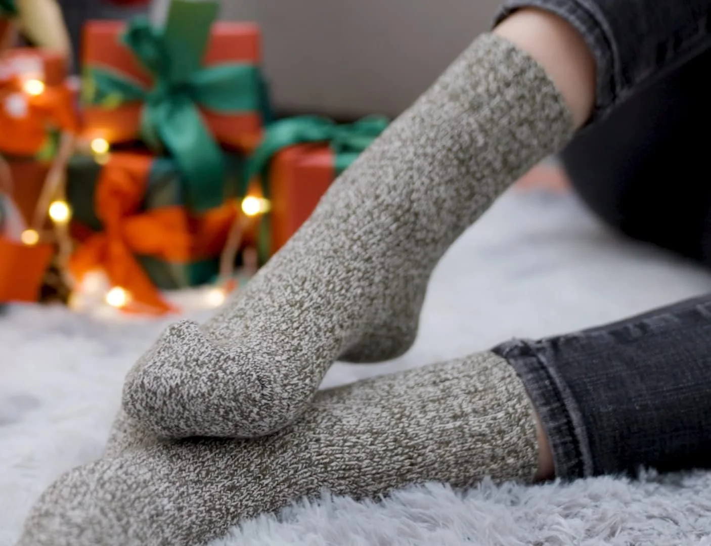 Женские носки Jeasona Теплые зимние вязаные носки 35-42, фото №4