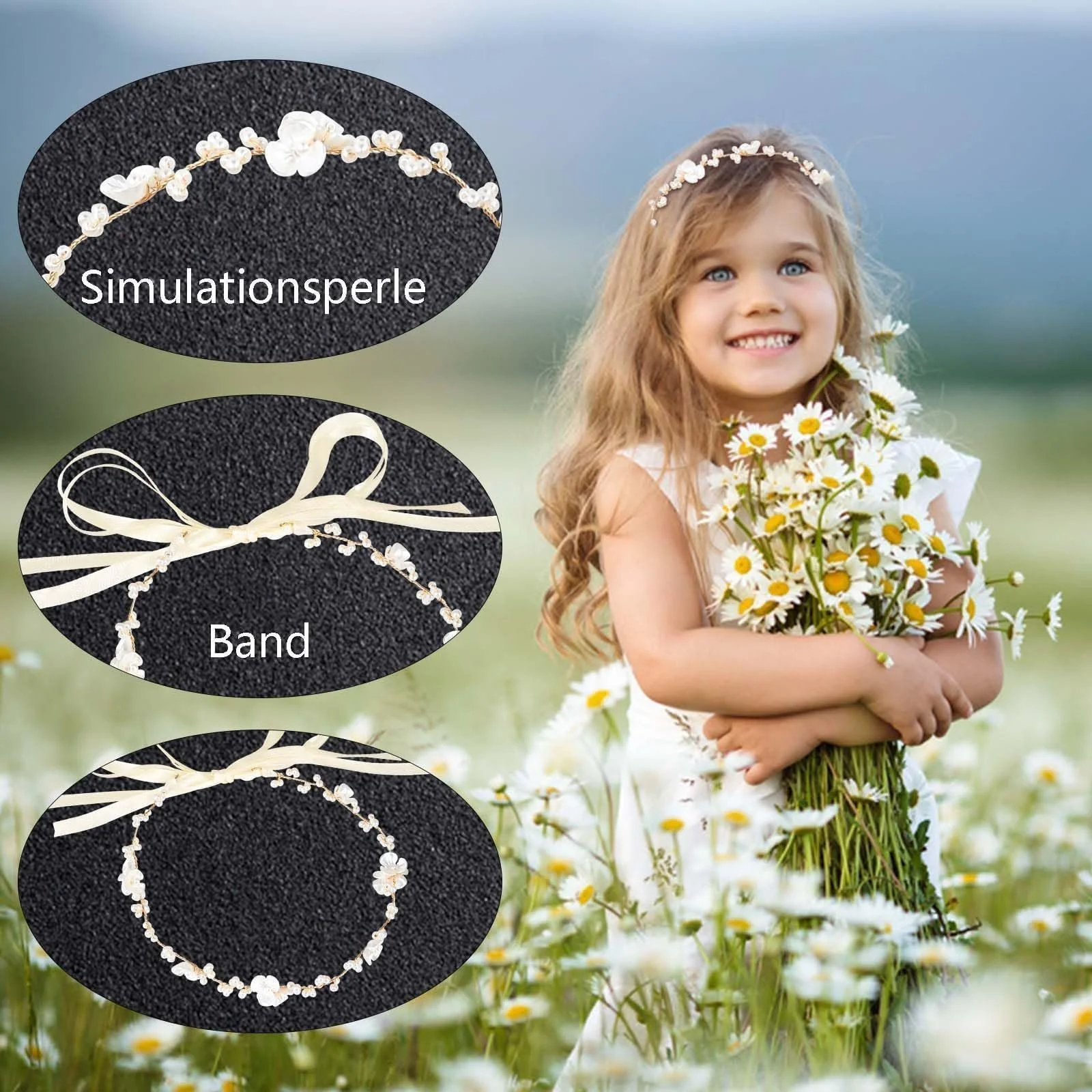 Вінок на голову Квітковий, 2 шт., для дівчинки, фото №3