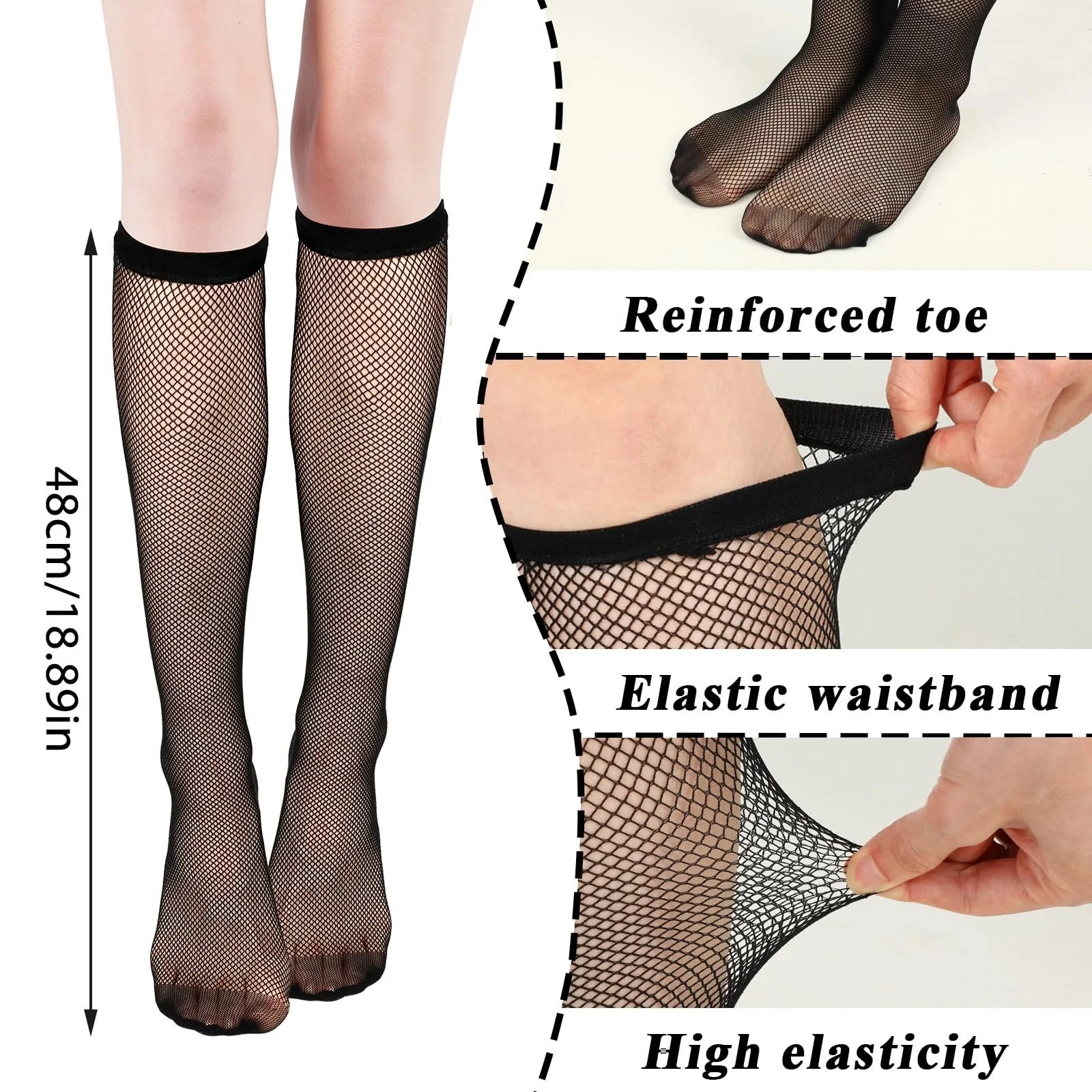 Шкарпетки нейлонові 4 пари Жіночі панчохи в сітку, фото №2