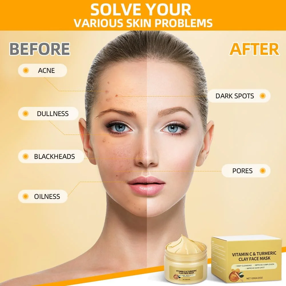 Маска для обличчя BUTBU Набір для жінок Глиняна маска з куркумою, фото №5